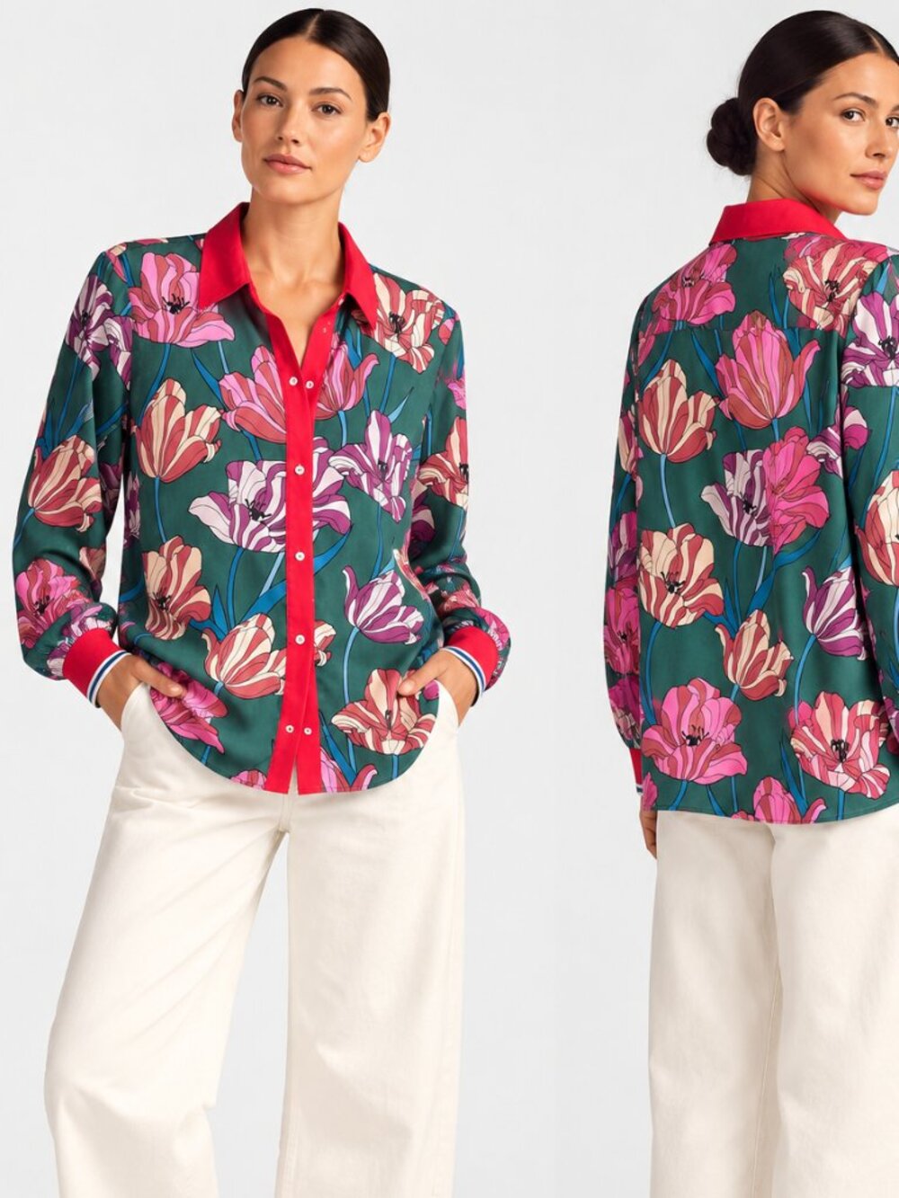 Icone by Simmons blouse, graphic print